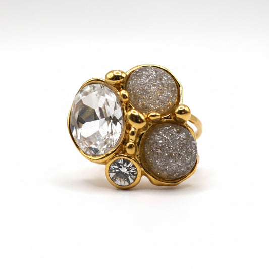Diamond meteorite ring