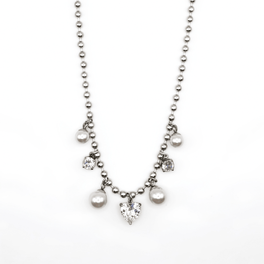 Hearted pearls necklace - Serminity jewelry