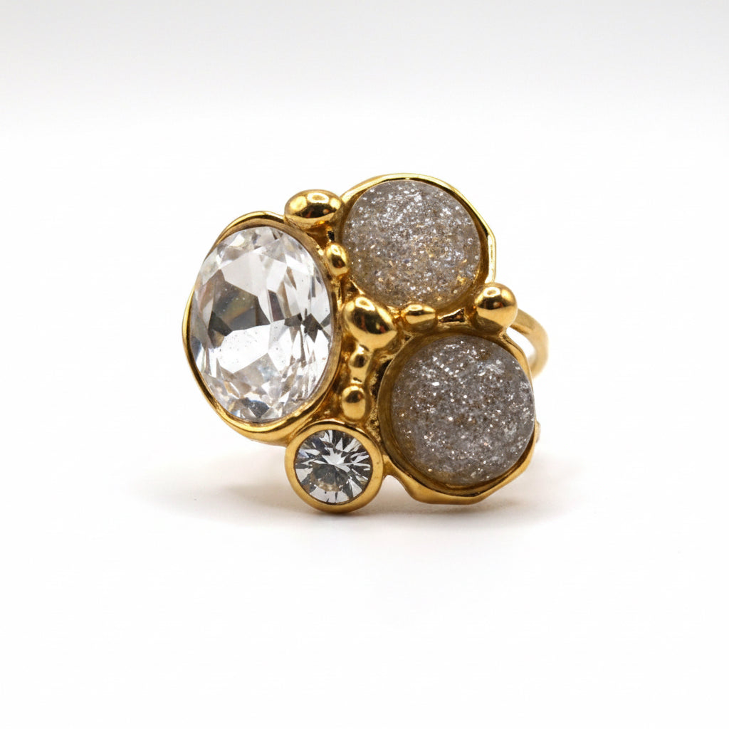 Diamond meteorite ring