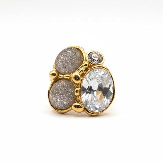 Diamond meteorite ring