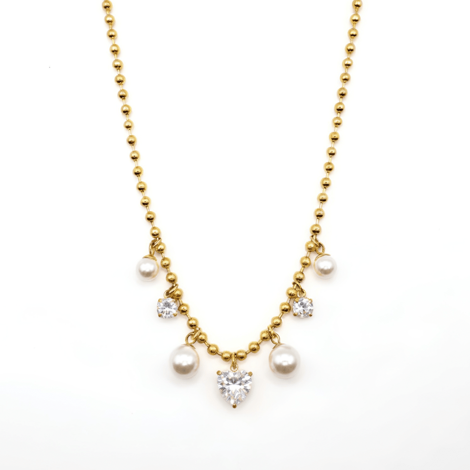 Hearted pearls necklace - Serminity jewelry